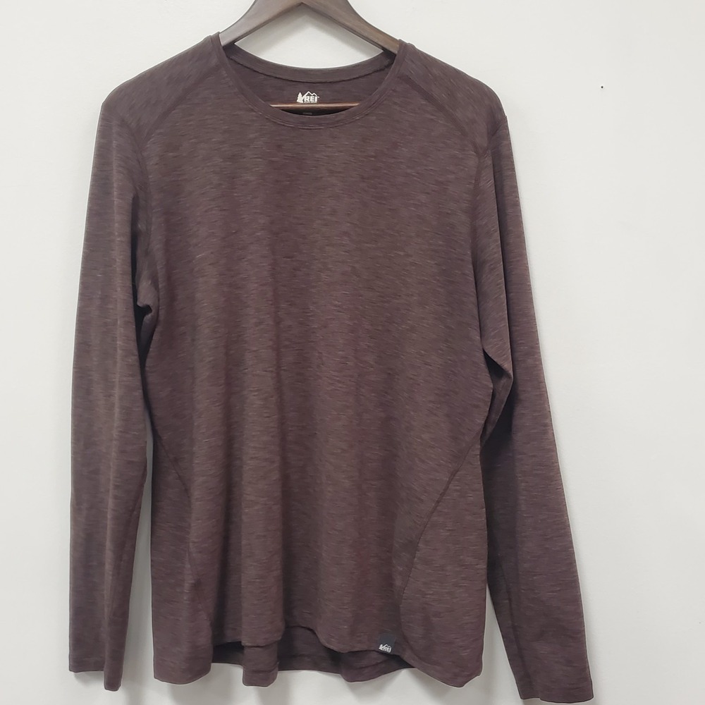 Rei Co-op Womens Baselayer Shirt Size XL Long Sleeve Brown Hiking Layer Outdoor
